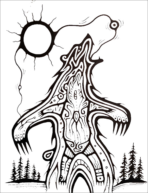 Bear and Cub by Ojibway artist Red George